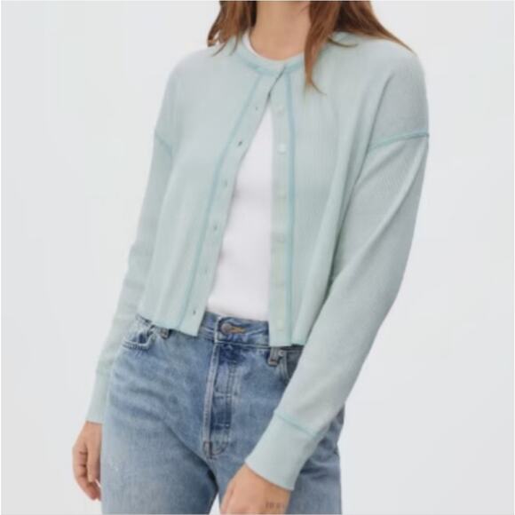 NWOT Everlane Organic Cotton Waffle Knit Cardigan - Picture 1 of 7